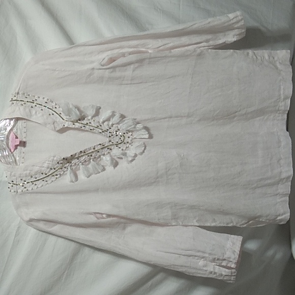 Lilly Pulitzer Tops - Lilly Pulitzer Linen Top Sz.M Couple Flaws (X-55 CRATE)